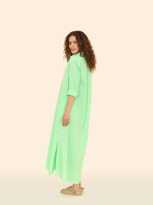 XIRENA Boden Shirt Dress Pistachio Green Maxi Cotton