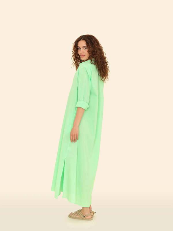 XIRENA Boden Shirt Dress Pistachio Green Maxi Cotton